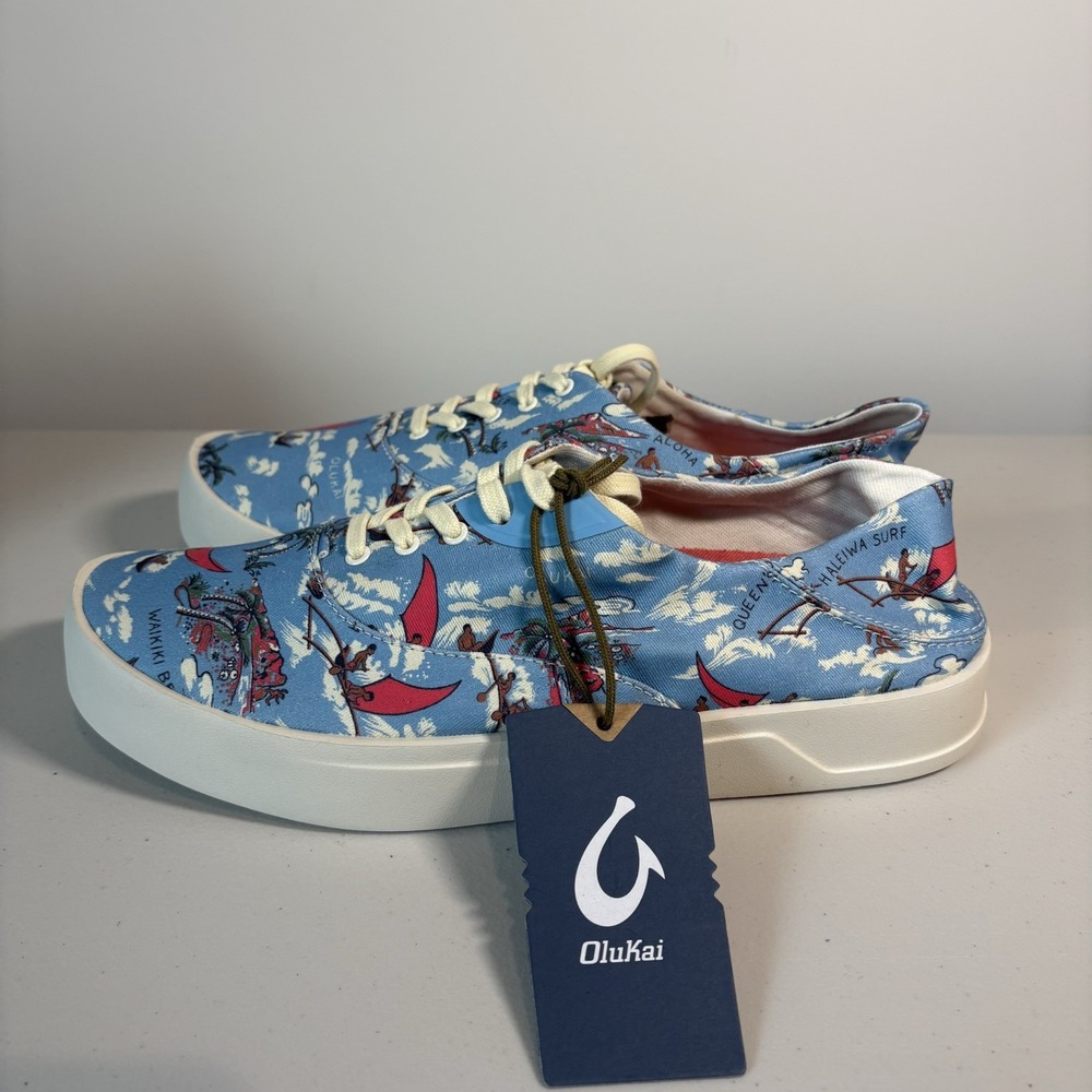 OluKai x Kahala Tradewind Sneaker Shoes Size Ocean Spray Outrigger Mens Sz 9.5